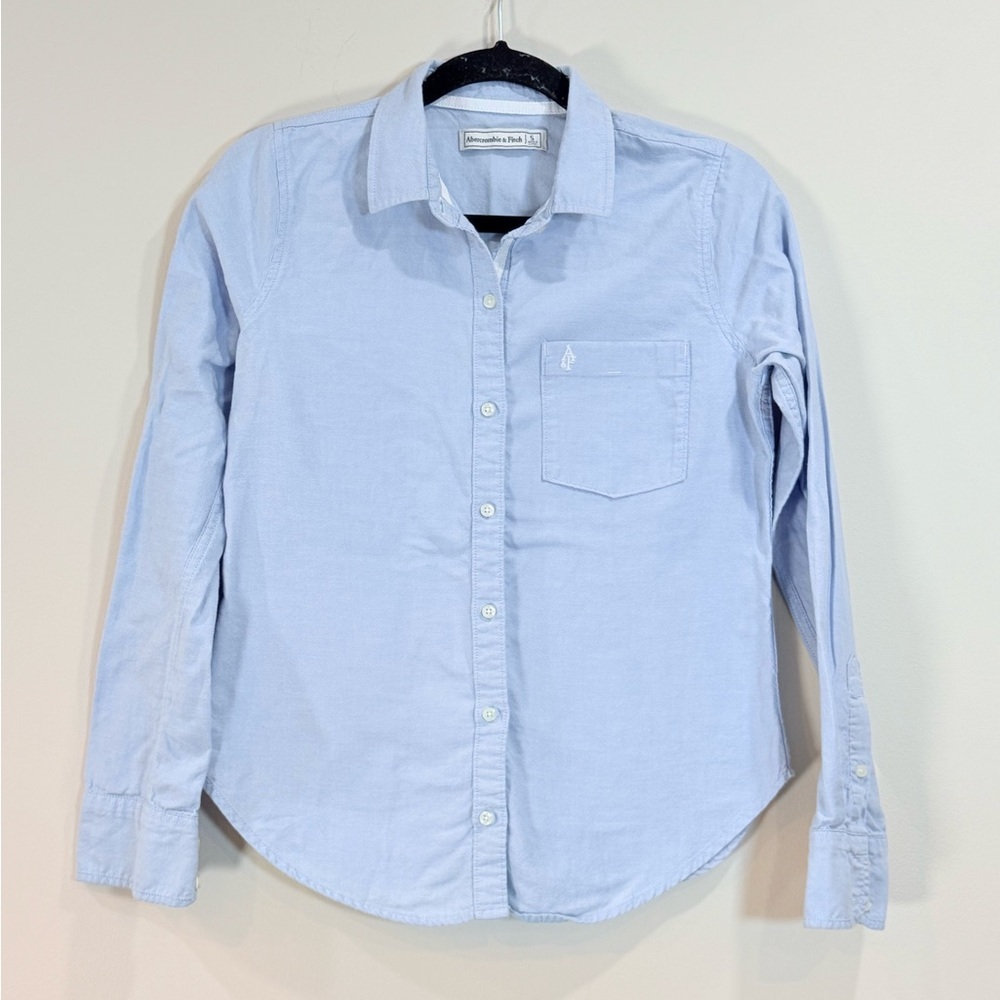 🔥Abercrombie & Fitch Women’s Light Blue Button-Down Shirt Suze S EC🔥